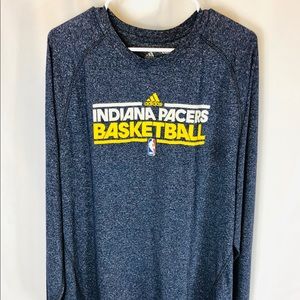 Mens Indiana Pacers Long Sleeve Adidas NBA T-shirt